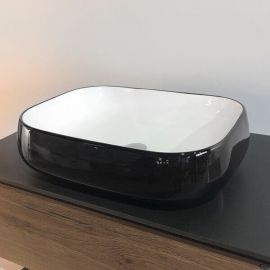 Раковина Comforty 78102BW черно/белая_