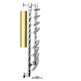 Полотенцесушитель Двин R BRAID electro 100/60 1"-3/4"-1/2" Электрический  ТЭН справа К эл, Золотой хром (4627170784248)_