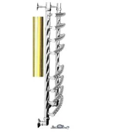 Полотенцесушитель Двин R BRAID electro 80/50 1"-3/4"-1/2" Электрический  ТЭН справа К эл, Золотой хром (4627170784323)_