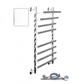 Полотенцесушитель Двин F BRAID electro 100/60 1"-3/4"-1/2" Электрический  ТЭН справа К эл, Белый (4627170784071)_