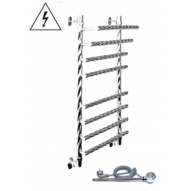 Полотенцесушитель Двин F BRAID electro 60/50 1"-3/4"-1/2" Электрический  ТЭН справа К эл, Полированный (4627169469927)_