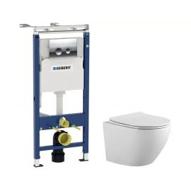 Комплект: инсталляция Geberit с подвесным безободковым унитазом Aquatek 458.123.21.1+AQ1901-00_