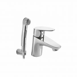 Смеситель для раковины с гигиеническим душем Bravat Drop F14898C-2_