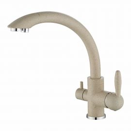 Смеситель для кухни Paulmark Essen, бежевый, две воды, Es213001-328_