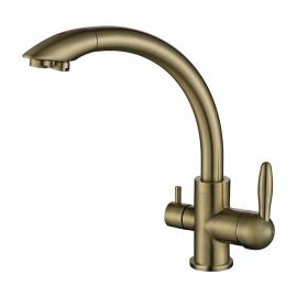 Смеситель для кухни Paulmark ESSEN, бронза, две воды Es213001-BR_