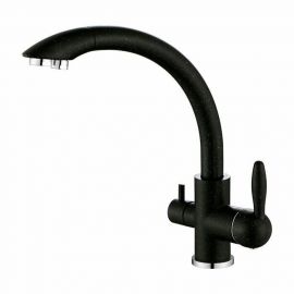 Смеситель для кухни Paulmark Essen, черный, две воды, Es213001-308_