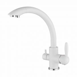 Смеситель для кухни Paulmark ESSEN, белый матовый, две воды, Es213001-431_