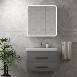 Зеркало-шкаф Континент "Emotion LED" 800х800 с подсветкой, 2 створки_