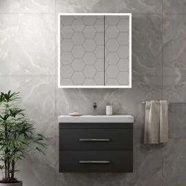 Зеркало-шкаф Континент "Reflex LED" 800х800 с подсветкой_