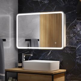 Зеркало-шкаф Континент "Tokio Big Led" 900х600 с розеткой_