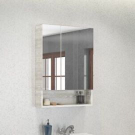 Зеркало-шкаф Comforty Никосия-60 дуб белый_