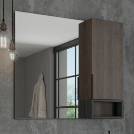 Зеркало-шкаф Comforty Франкфурт-90 дуб шоколадно-коричневый_