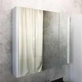 Зеркало-шкаф Comforty Сорренто-90 светло-серый_