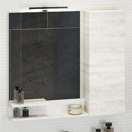 Зеркало-шкаф Comforty Верона-90 дуб белый_