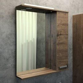 Зеркало-шкаф Comforty Марио-60 дуб дымчатый_
