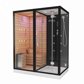 Сауна с душевой кабиной Tiko Helmi 180х110 L черная_