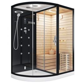 Сауна с душевой кабиной Tiko Solli 180х110 R черная_