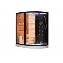Сауна с душевой кабиной Ceruttispa LUGANO Nero K9751L 180x110, черная_