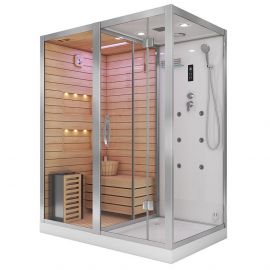 Сауна с душевой кабиной Tiko Helmi 180х110 L белая_