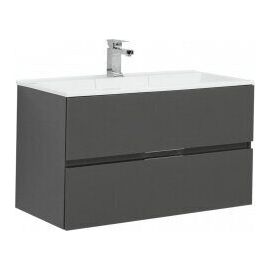 Тумба с раковиной Aquanet Алвита 90 серый антрацит арт. 00242609_