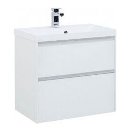Тумба с раковиной Aquanet Гласс 60 белый арт. 00242522_