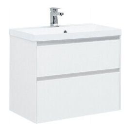 Тумба с раковиной Aquanet Гласс 80 белый арт. 00242524_