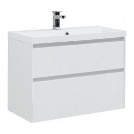 Тумба с раковиной Aquanet Гласс 90 белый арт. 00242525_