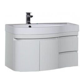 Тумба с раковиной Aquanet Сопрано 95 L белый (2 дверцы 2 ящика) арт. 00212998_
