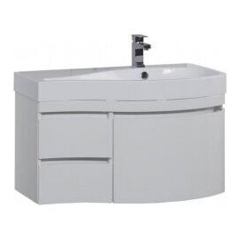 Тумба с раковиной Aquanet Сопрано 95 R белый (3 ящика) арт. 00213001_