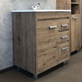 Тумба с раковиной Comforty Марио 75 дуб темный_