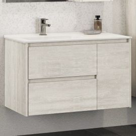 Тумба с раковиной Comforty Бремен 90 дуб белый_
