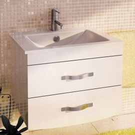 Тумба с раковиной Comforty Лаура 75-2 белый глянец_