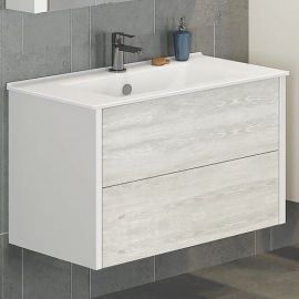 Тумба с раковиной Comforty Женева 90 дуб белый_
