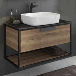 Тумба с раковиной Comforty Кёльн 90-1 дуб темный_