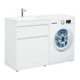Тумба с раковиной Aquanet Токио 130 L белый (напольная, 1 ящик) арт. 00239302_