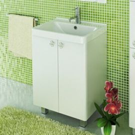 Тумба с раковиной Comforty Флоренция 60 белый глянец_