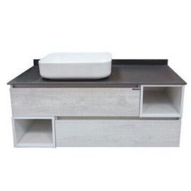 Тумба с раковиной Comforty Прага 120 дуб белый, с раковиной T-Y9378_