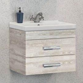 Тумба с раковиной Comforty Никосия 60П дуб белый_