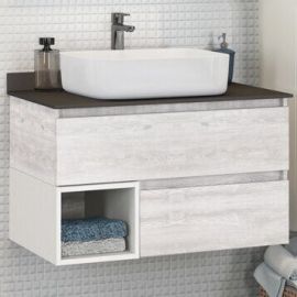 Тумба с раковиной Comforty Прага 75 дуб белый_