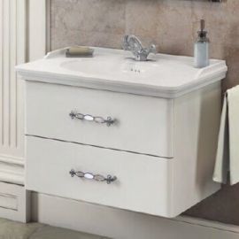 Тумба с раковиной Comforty Неаполь 80 белый глянец_