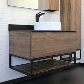 Тумба с раковиной Comforty Порто 90 дуб тёмно-коричневый_
