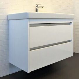 Тумба с раковиной Comforty Дублин 89, белый глянец, 00-00005213_