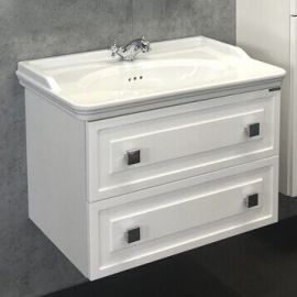 Тумба с раковиной Comforty Феррара 80 белый глянец_