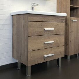 Тумба с раковиной Comforty Никосия 70Н дуб темный_