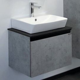 Тумба с раковиной Comforty Эдинбург 60 бетон светлый, с раковиной 9055RA-50_