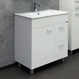 Тумба с раковиной Comforty Модена М 75 белая матовая_