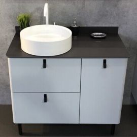 Тумба с раковиной Comforty Сорренто 90Н светло-серый_