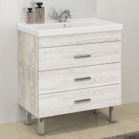 Тумба с раковиной Comforty Никосия 80Н дуб белый_