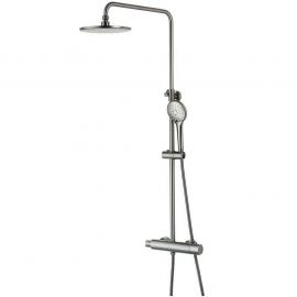 Душевая стойка Lemark Bronx LM3770GM c термостатом, графит_