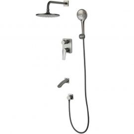Душевой комплект Lemark Bronx LM3722GM С ВНУТРЕННЕЙ ЧАСТЬЮ, графит_